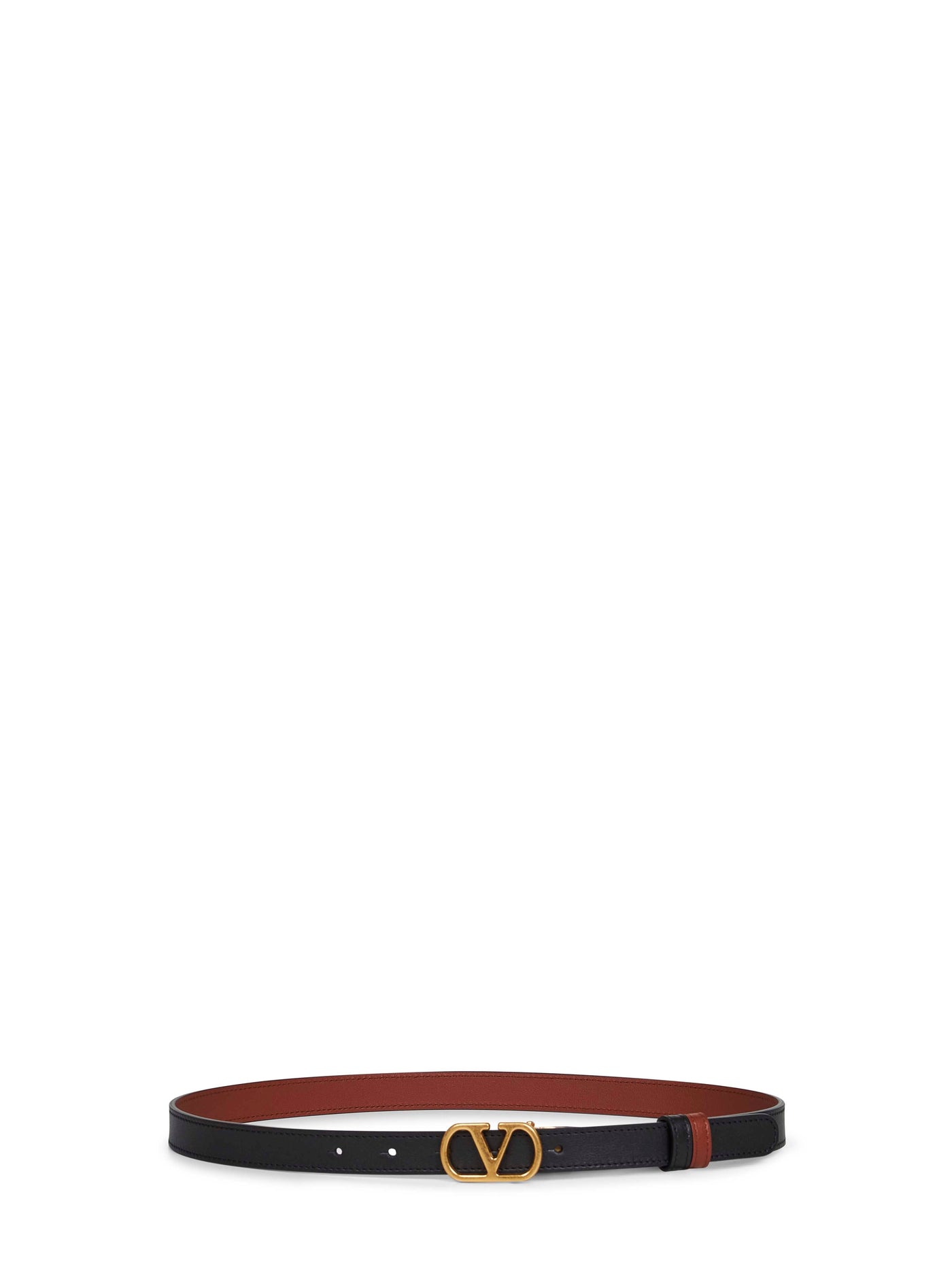 Valentino Garavani Reversible Calf Leather Belt — Black