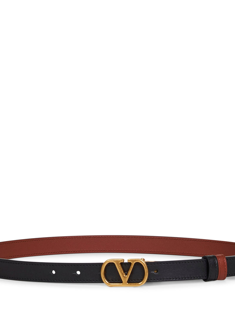 Valentino Garavani Reversible Calf Leather Belt — Black
