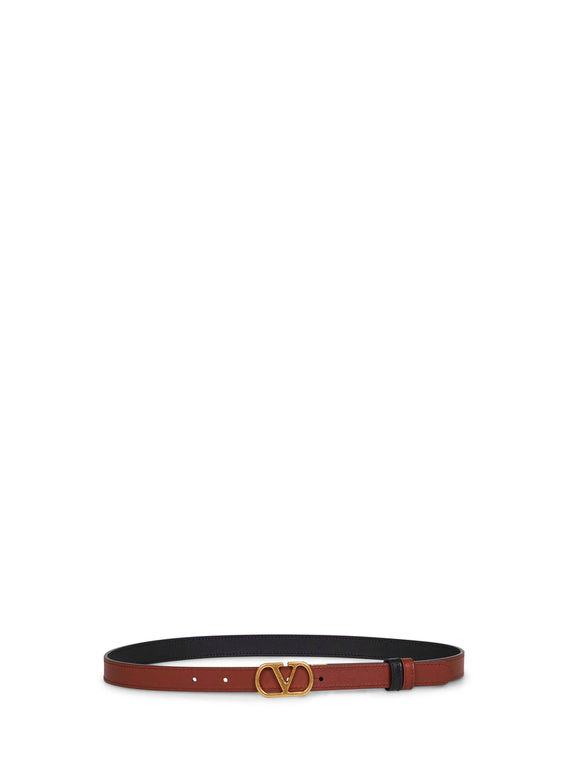 Valentino Garavani Reversible Calf Leather Belt — Black