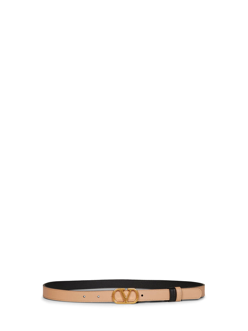 Valentino Garavani Reversible Vlogo Signature Belt — Black Calf Leather