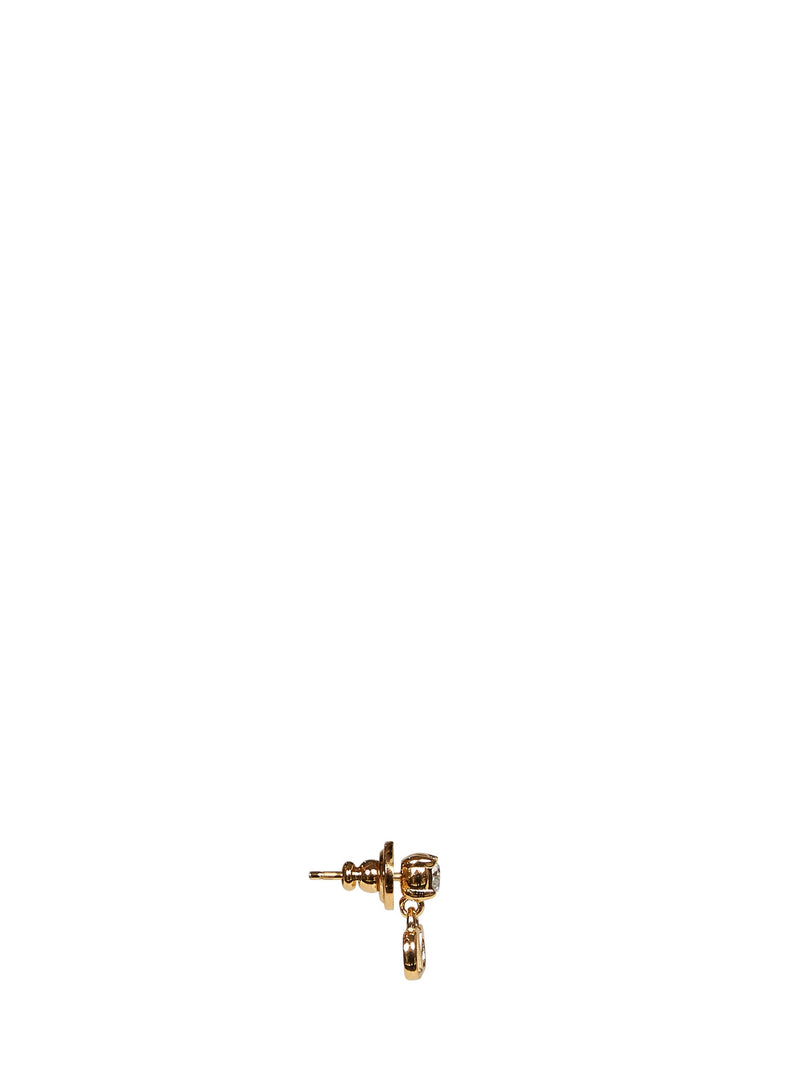Valentino Garavani Swarovski Crystal Stud Earrings — Gold Brass