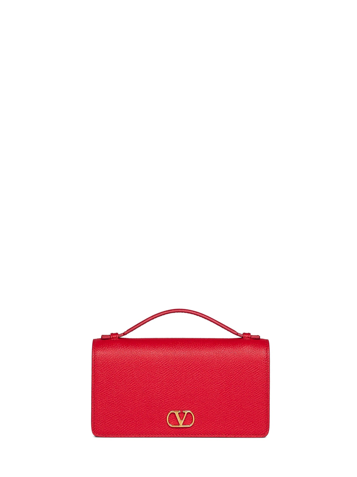 Valentino Garavani Top Handle Bag — Red Calf Leather