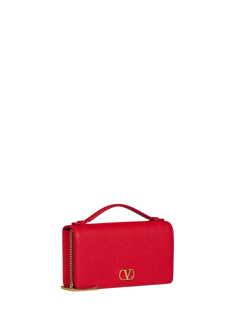 Valentino Garavani Top Handle Bag — Red Calf Leather