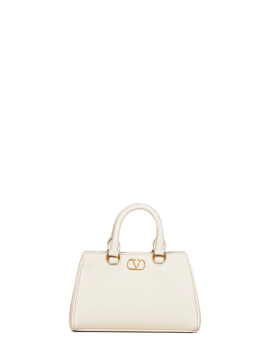 Valentino Garavani Top Handle Bag — Beige Calf Leather