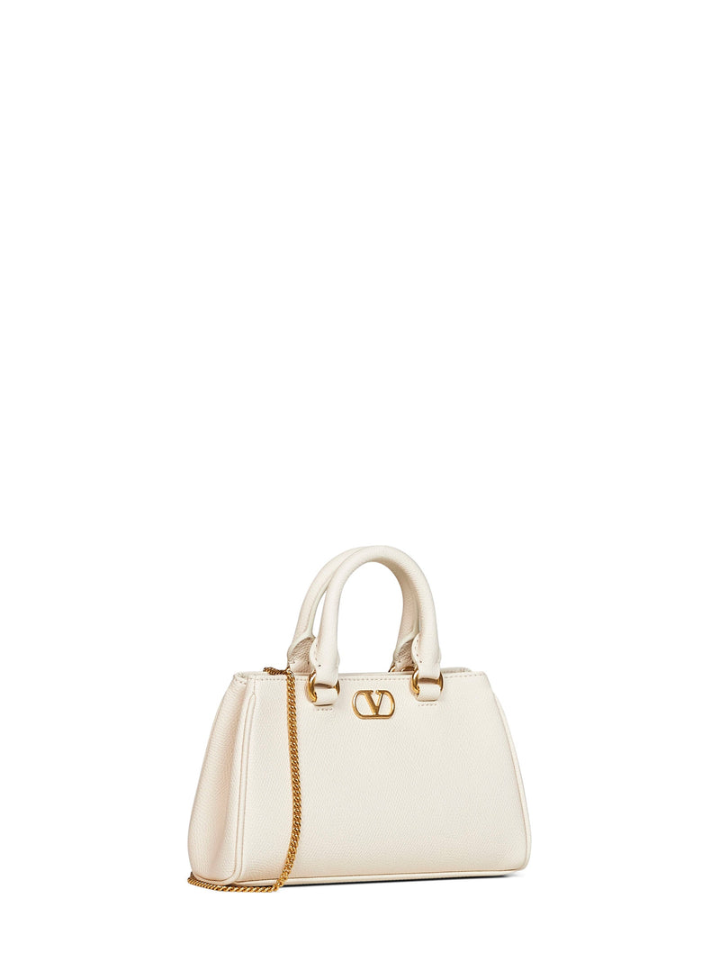 Valentino Garavani Top Handle Bag — Beige Calf Leather