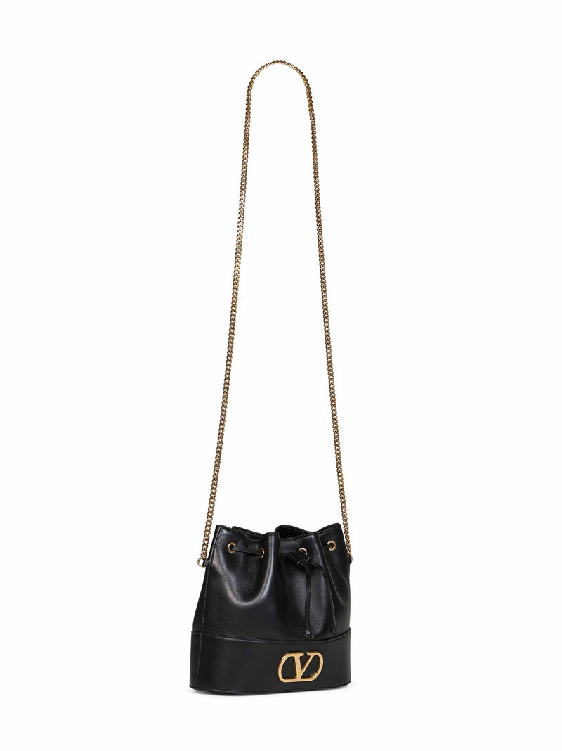 Valentino Garavani Bucket Bag — Black Lambskin