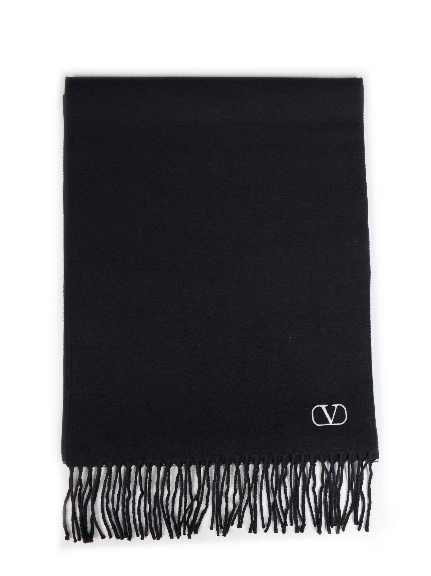 Valentino Garavani Virgin Wool Scarf — Black Scarfs