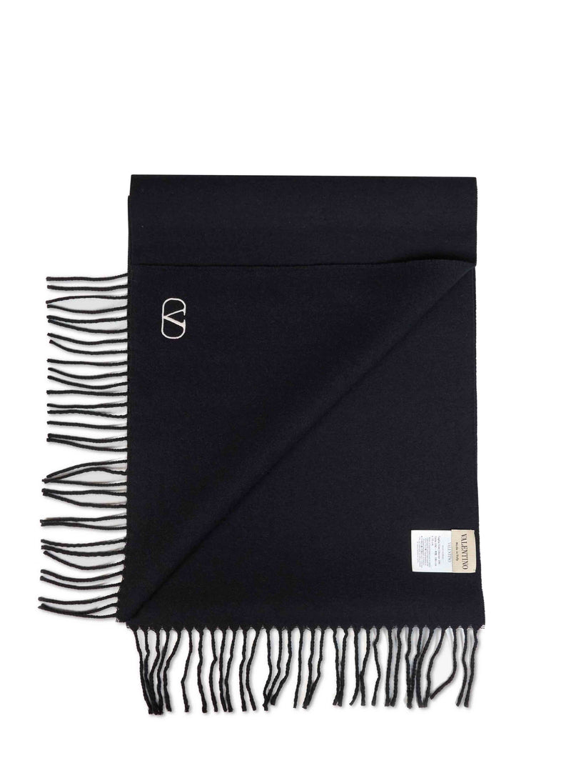 Valentino Garavani Virgin Wool Scarf — Black Scarfs