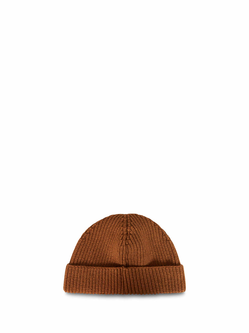 Valentino Garavani 9y2hb02gatz-954 Cashmere Ribbed Beanie — Brown Beanies
