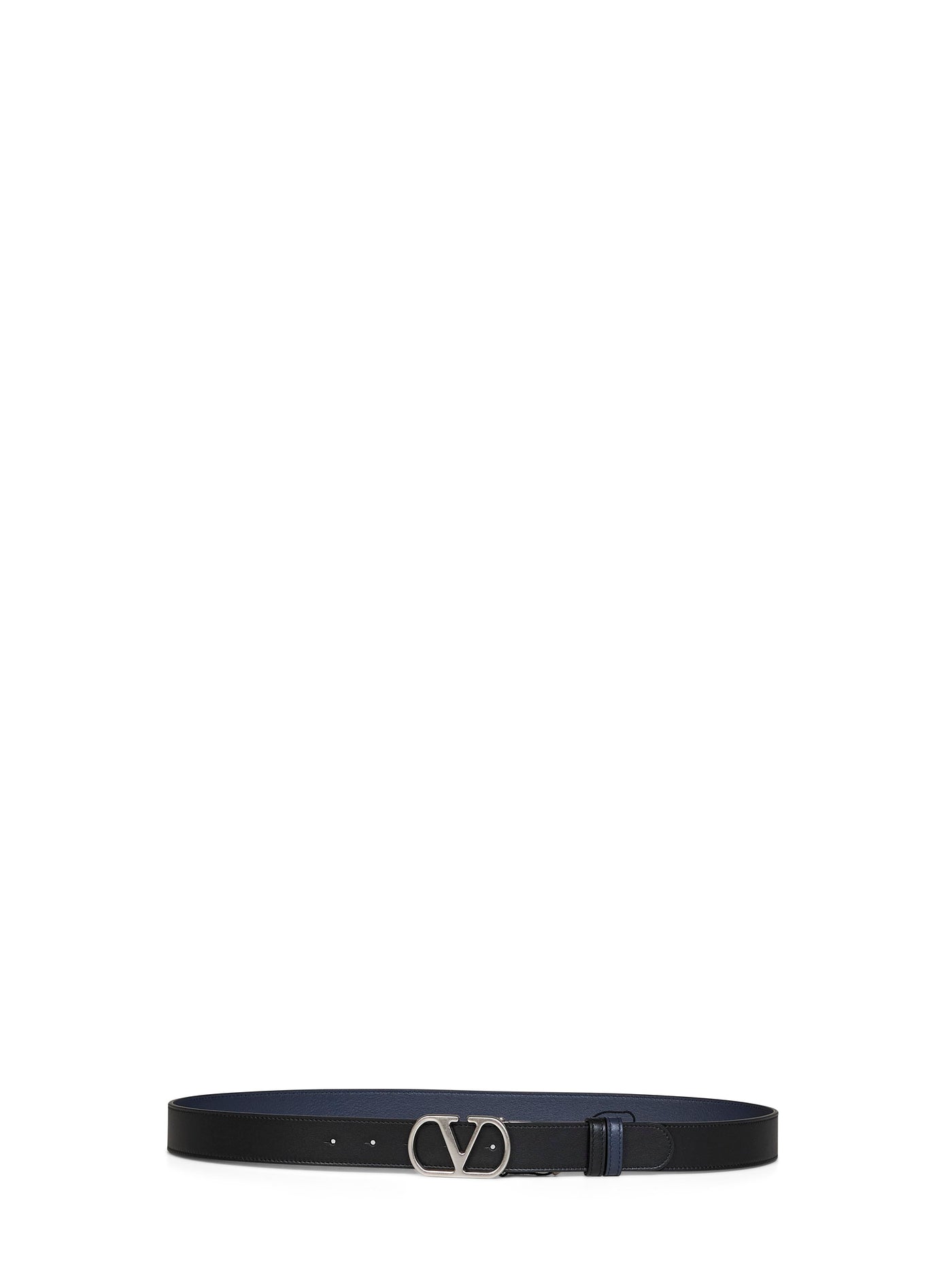 Valentino Garavani Reversible Calf Leather Belt — Black