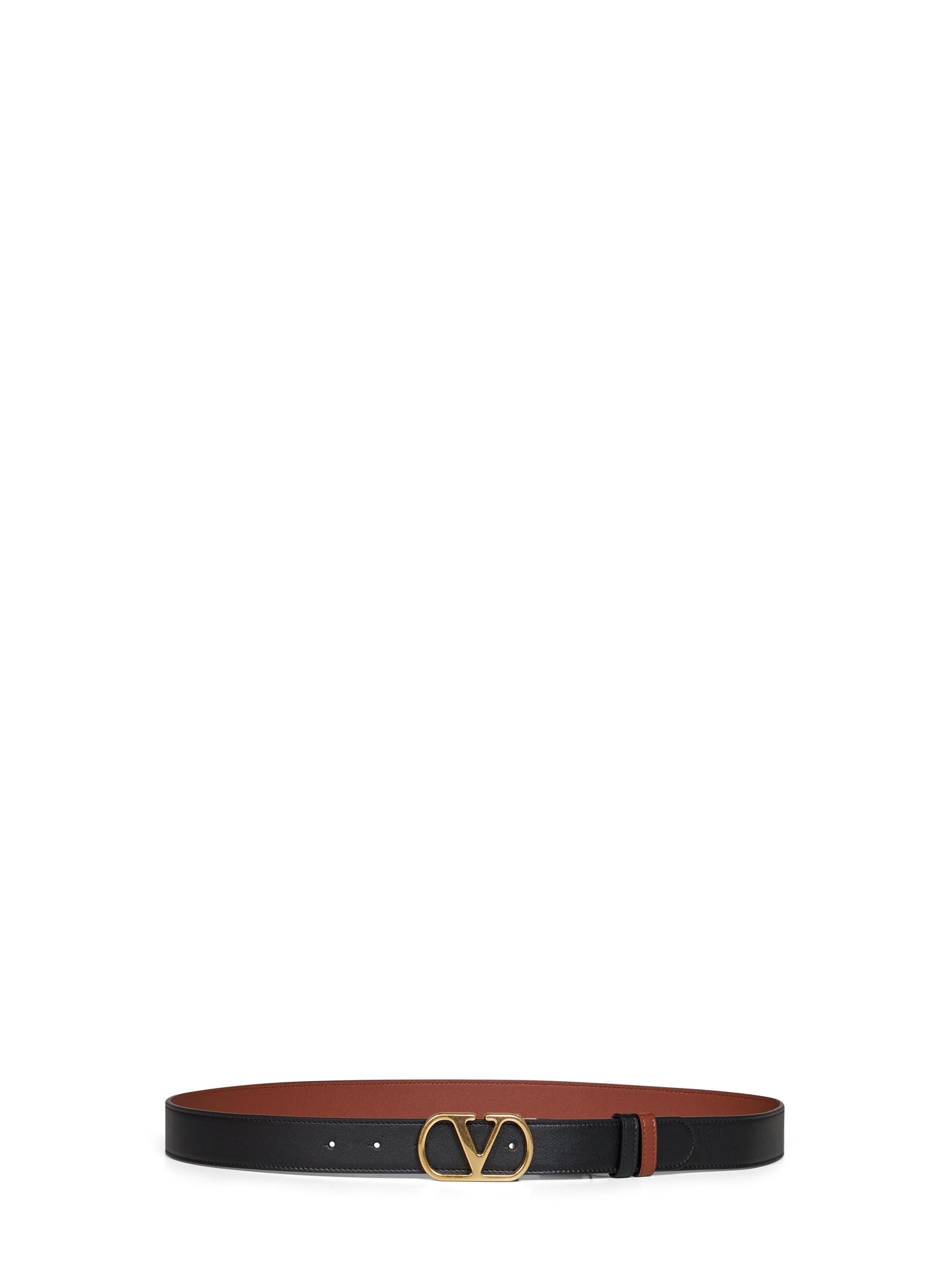 Valentino Garavani Reversible Vlogo Signature Belt — Black Calf Leather