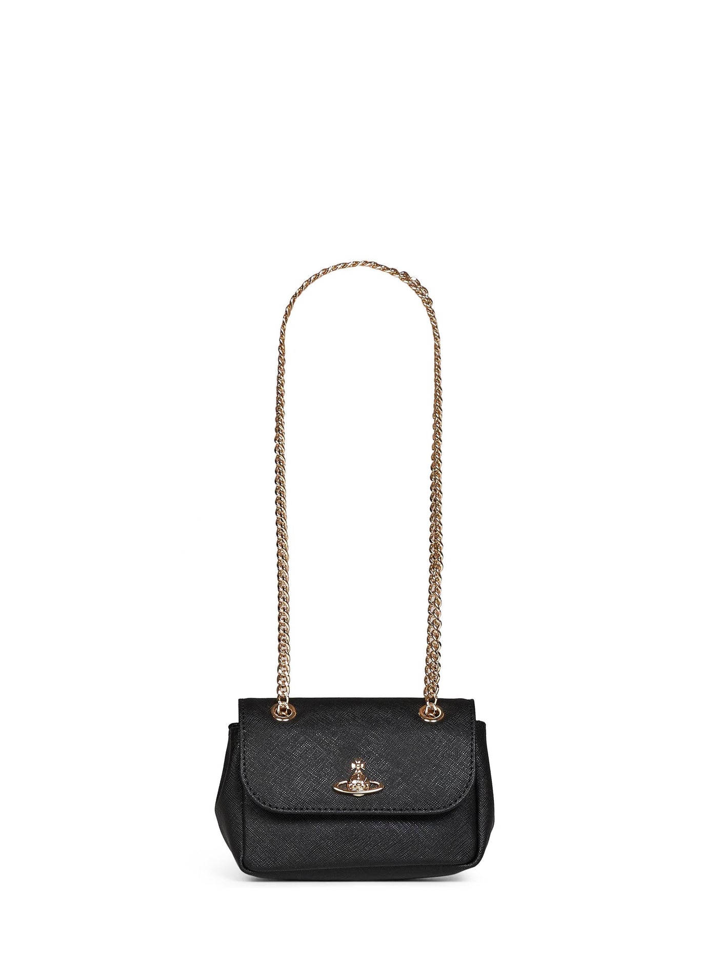 Vivienne Westwood Saffiano Leather Crossbody Bag — Black Bovine (top Grain)
