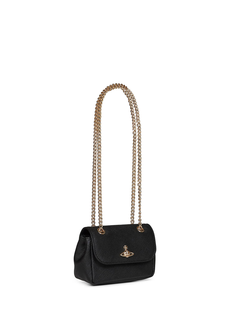 Vivienne Westwood Saffiano Leather Crossbody Bag — Black Bovine (top Grain)