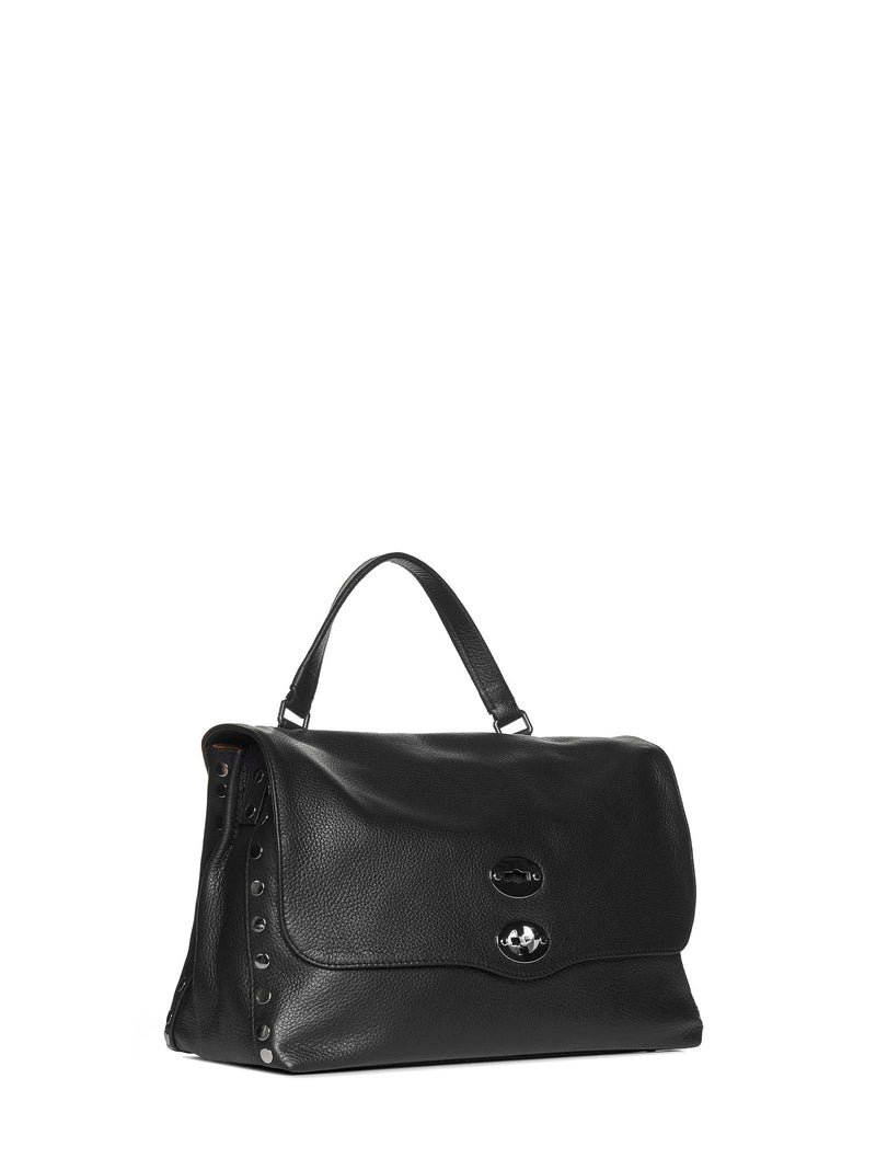 Zanellato Postina Shoulder Bag — Black Bovine Leather (top Grain)
