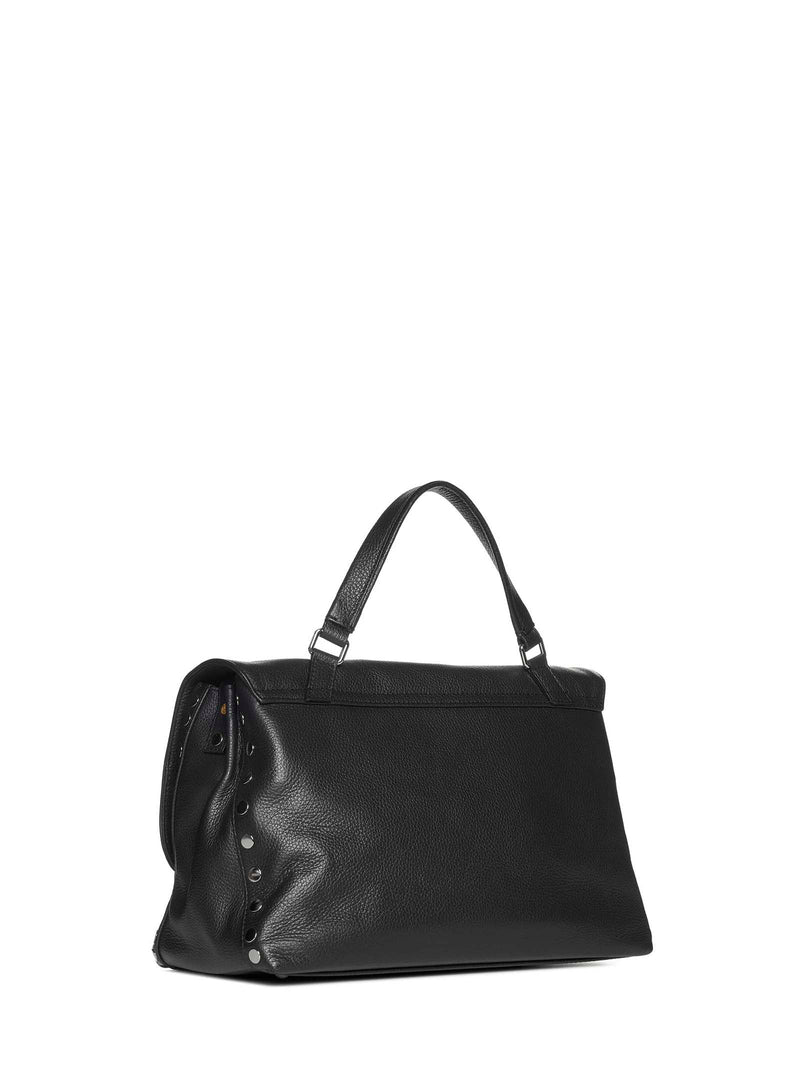 Zanellato Postina Shoulder Bag — Black Bovine Leather (top Grain)