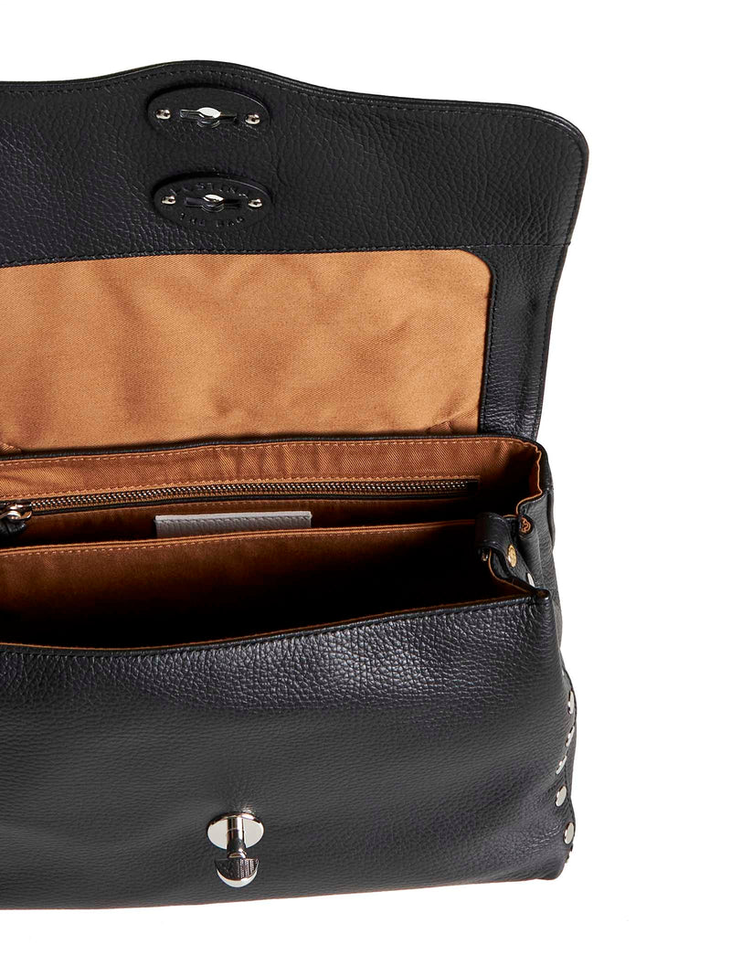 Zanellato Top Handle Bag — Black Calfskin Leather