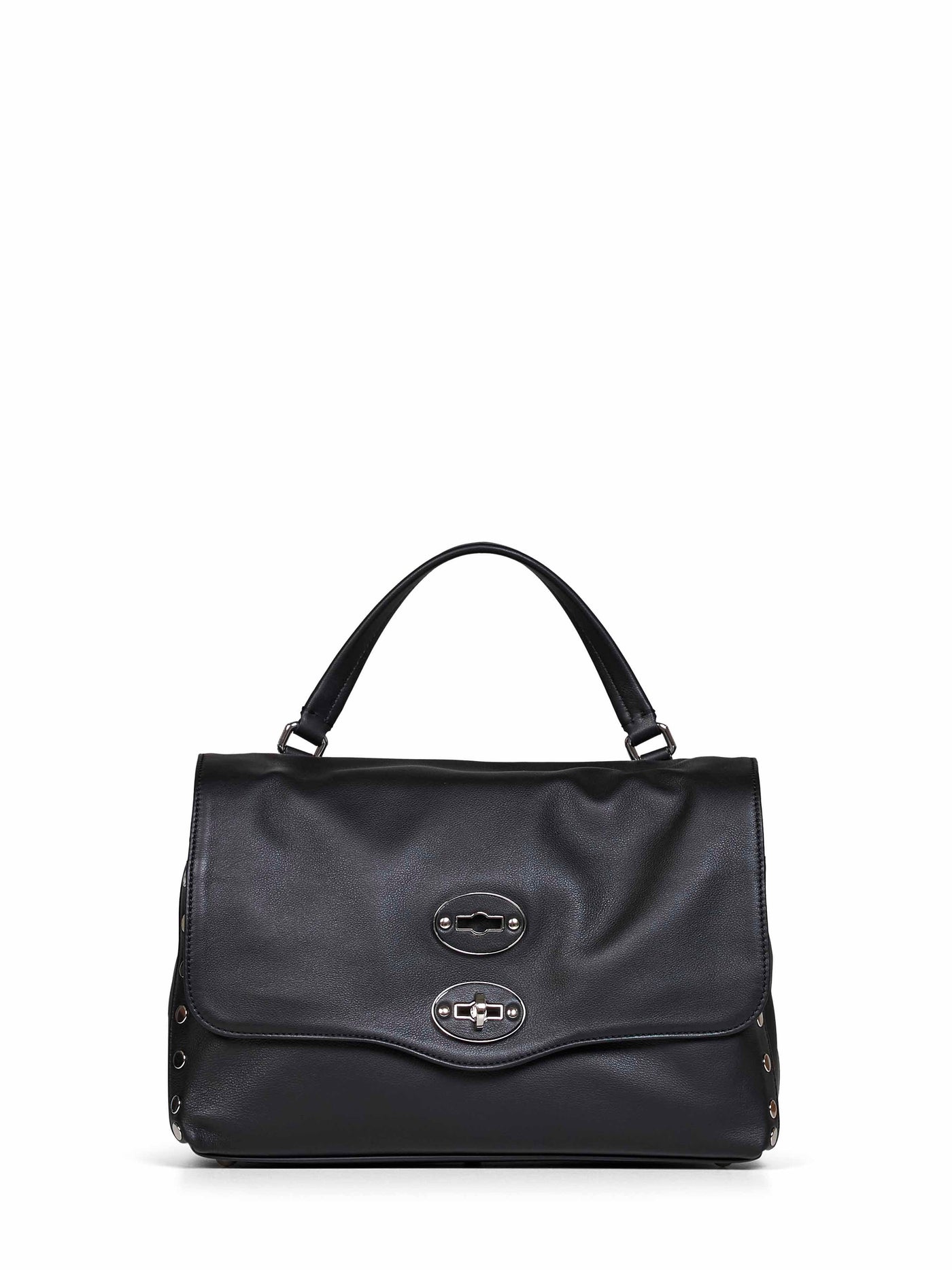 Zanellato Postina Small Top Handle Bag — Black Bovine Leather