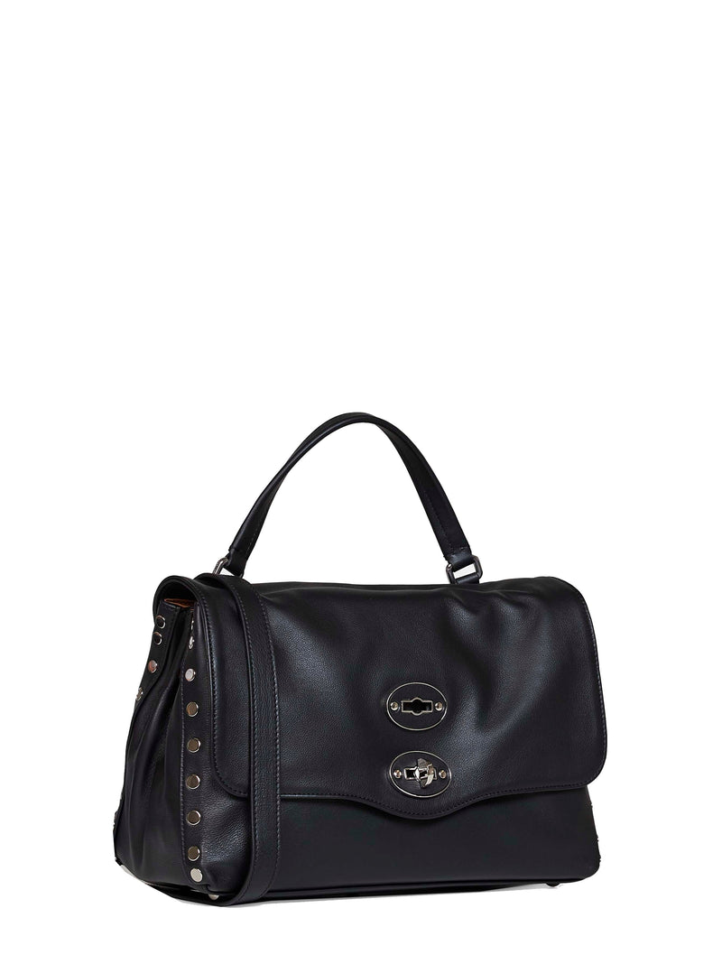 Zanellato Postina Small Top Handle Bag — Black Bovine Leather