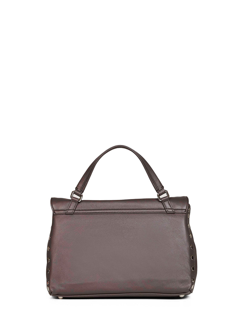 Zanellato Postina Small Top Handle Bag — Brown Calf Leather; Polyethylene