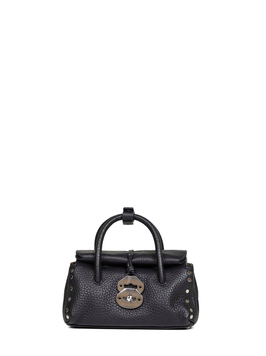Zanellato Dotta Baby Top Handle Bag — Black Bovine Leather