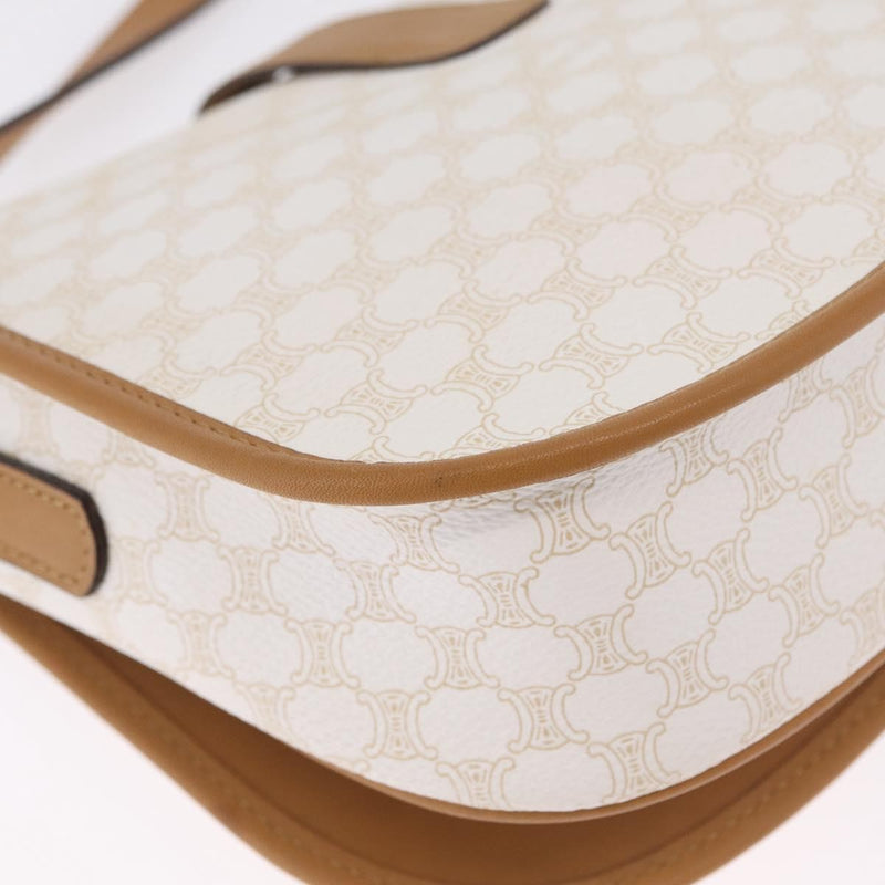 Celine Macadam Shoulder Canvas White Bag