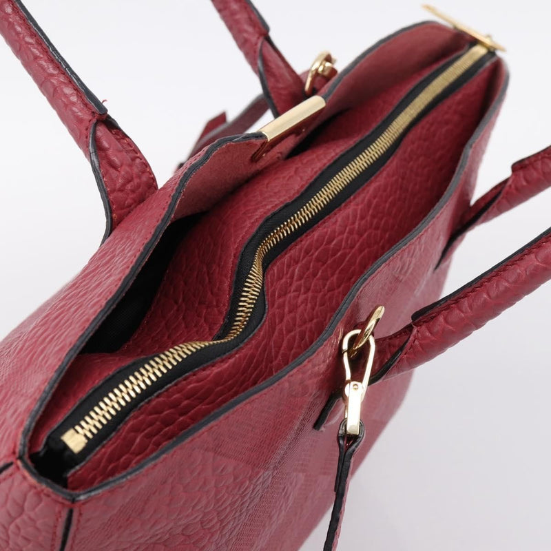 Burberry Clifton Convertible Heritage Grained Leather Red Bag