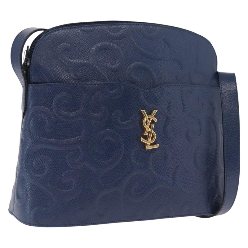 Saint Laurent Overseas Leather Navy Bag