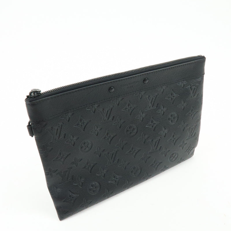 Louis Vuitton Pochette To-Go Monogram Shadow Leather Black Bag