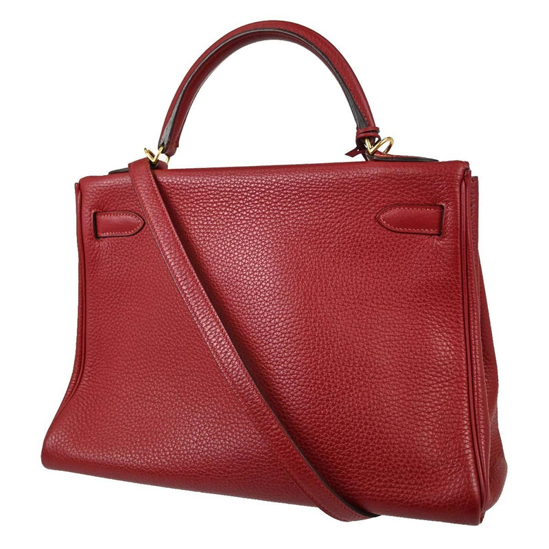 Hermes Kelly Red Togo With Gold Hardware Leather Bag