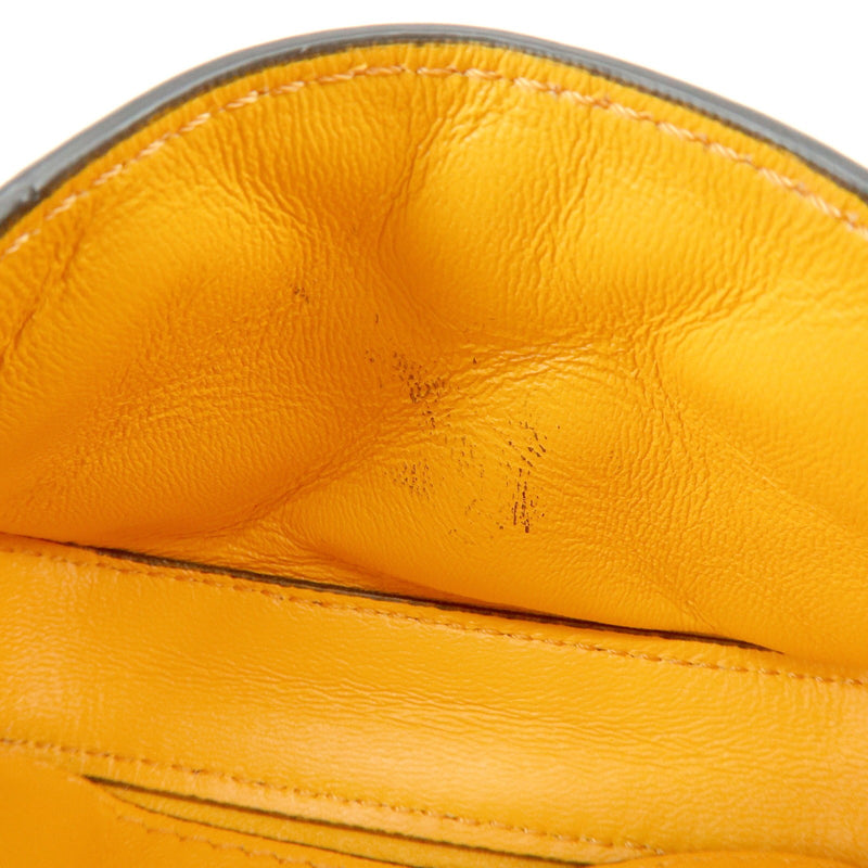 Fendi Chain Baguette Charm Zucca Embossed Leather Orange Bag
