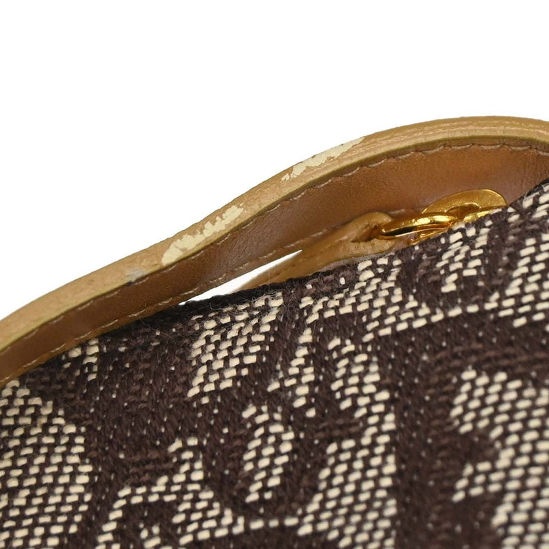 Christian Dior Vintage Saddle Zip Coin Purse Diorissimo Canvas Brown Bag