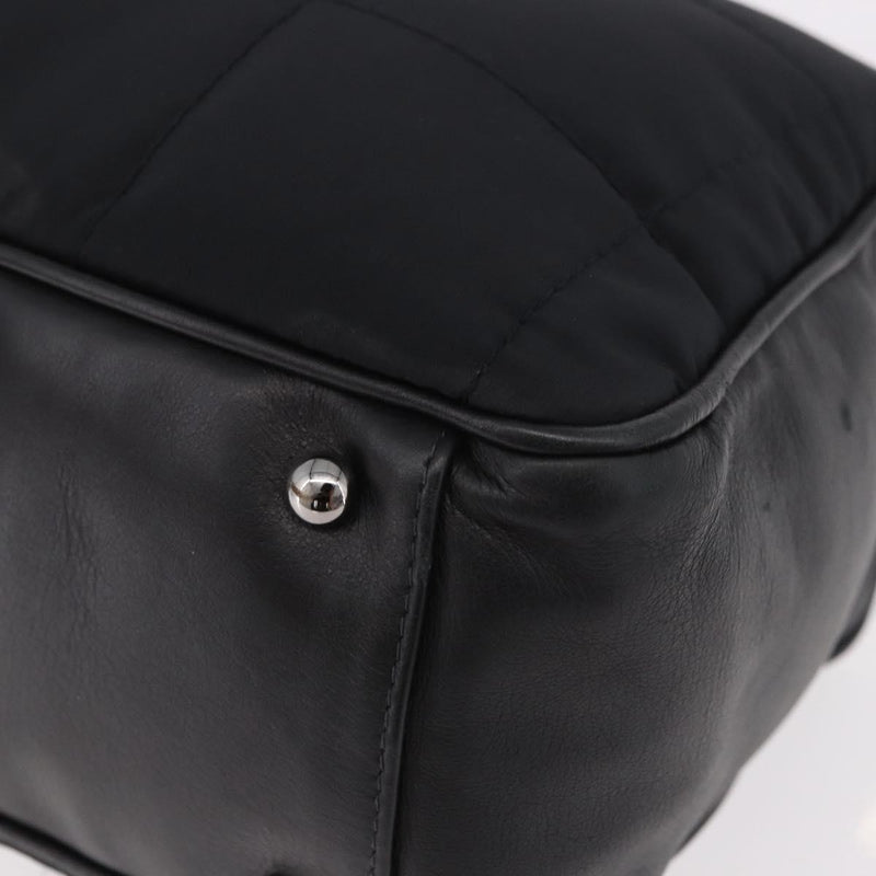 Chanel Square Stitch Boston Quilted Nylon Black Bag