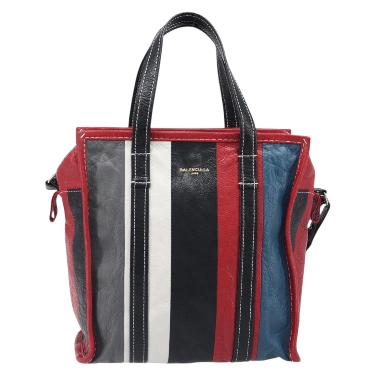 Balenciaga Bazar Striped Leather Multicolour Bag