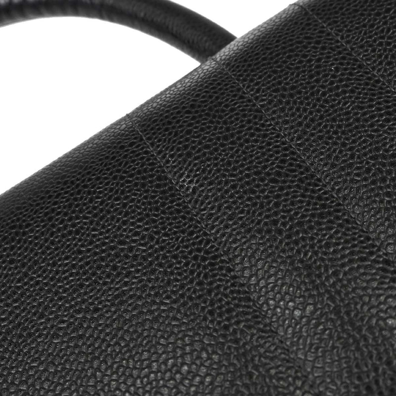 Chanel Vintage Top Handle Vertical Quilt Caviar Black Calfskin Bag