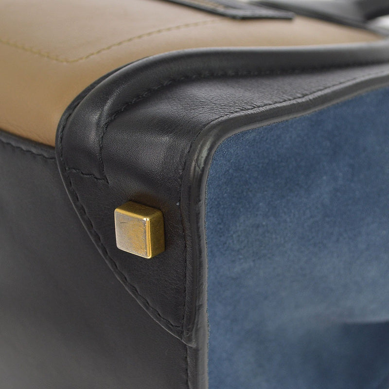 Celine Tricolor Luggage Leather Beige Bag