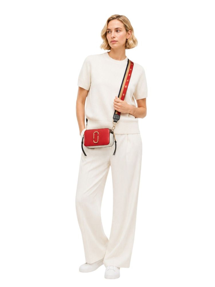 Marc Jacobs Tricolor Calf Leather Crossbody Bag — Red