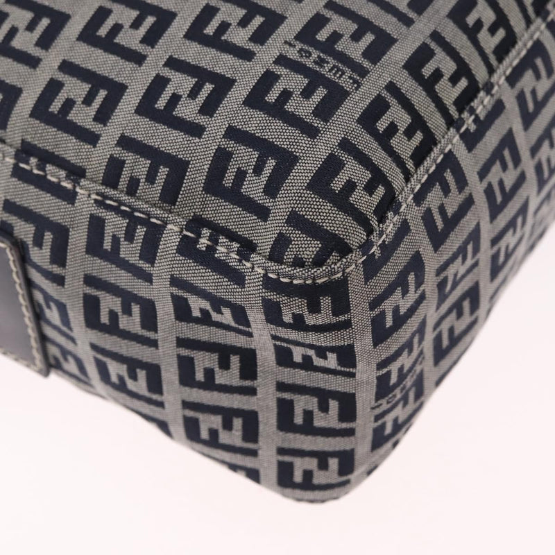 Fendi Shoulder Zucchino Canvas Navy Bag
