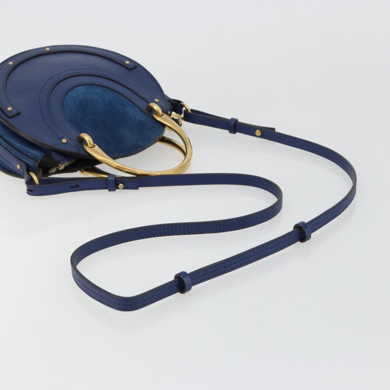 Chloe Pixie Leather And Suede Blue Bag