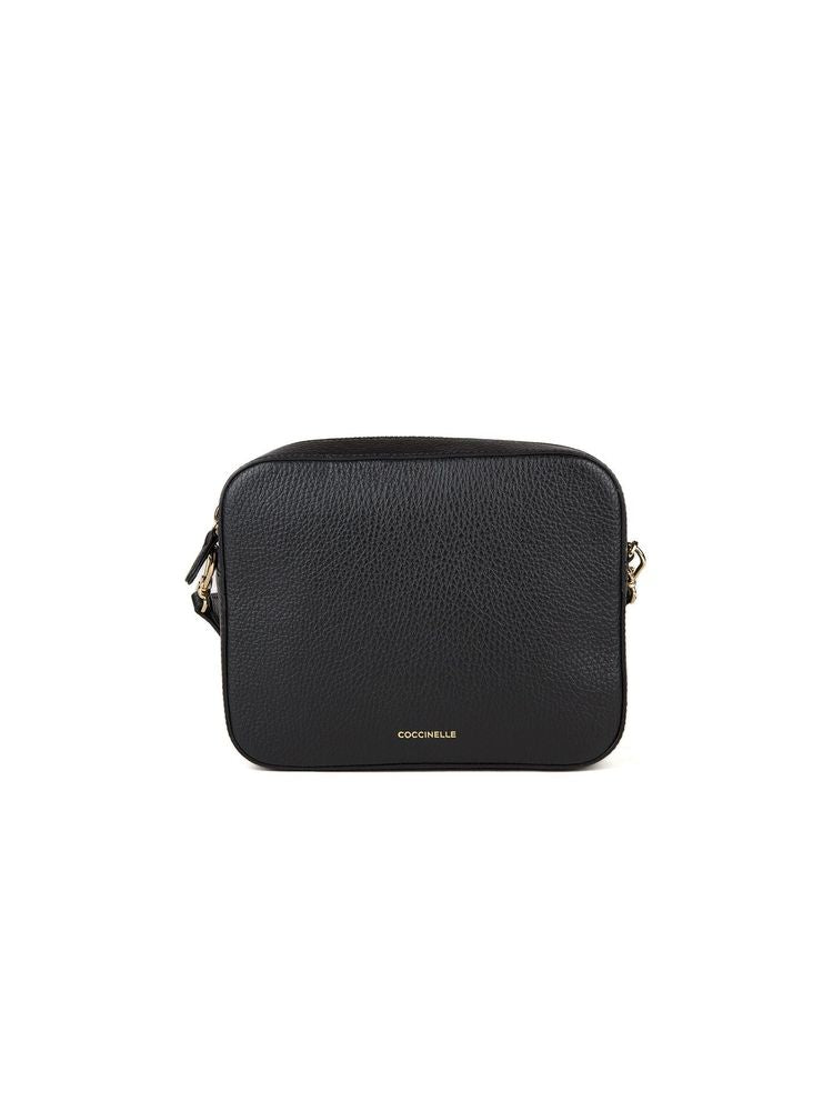 Coccinelle Tebe Crossbody Bag — Black Cowhide | Ribbon: Polyester