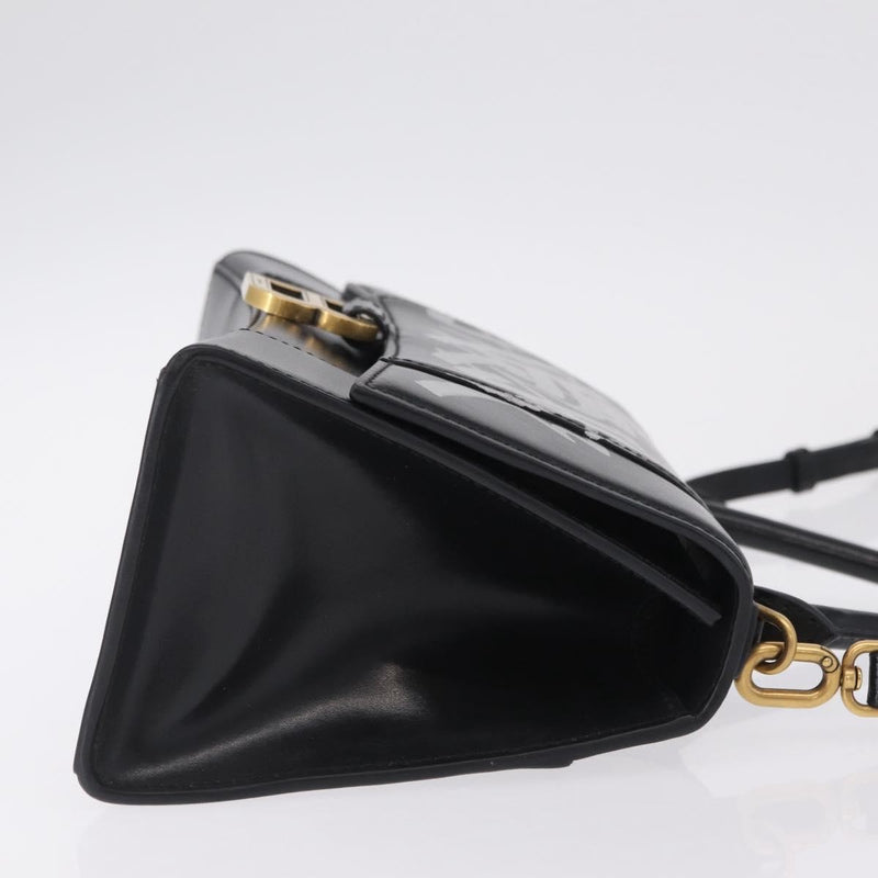 Balenciaga Graffiti Hourglass Top Handle Leather Black Bag