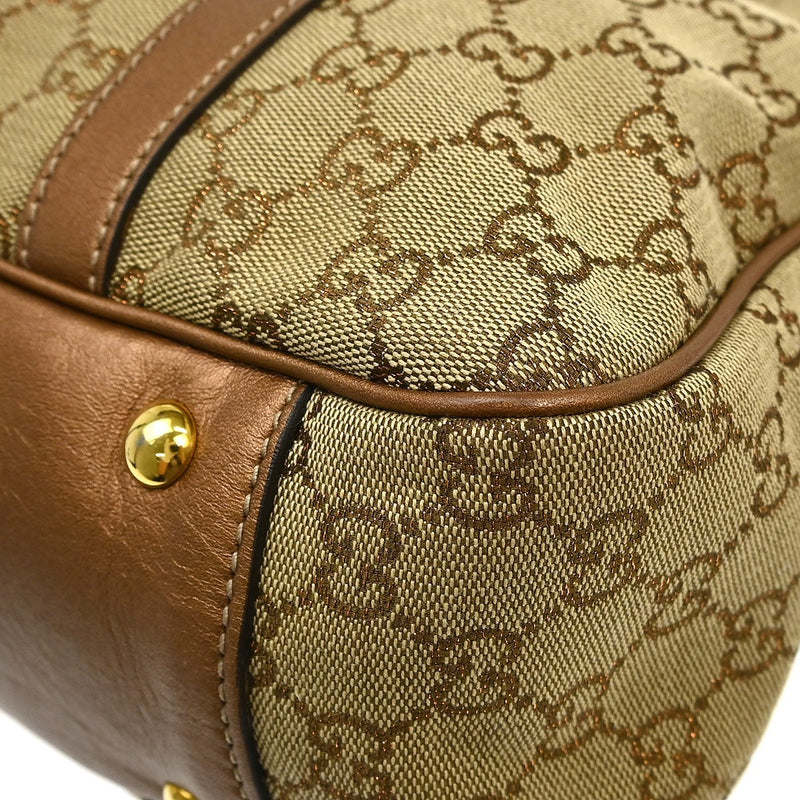 Gucci Twins Gg Canvas With Leather Beige Bag