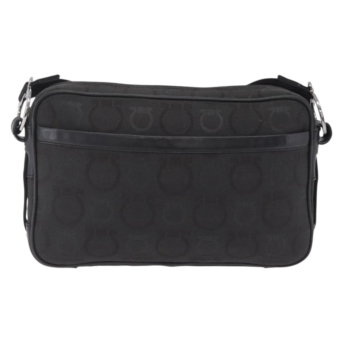 Salvatore Ferragamo Gancini Canvas Black Bag