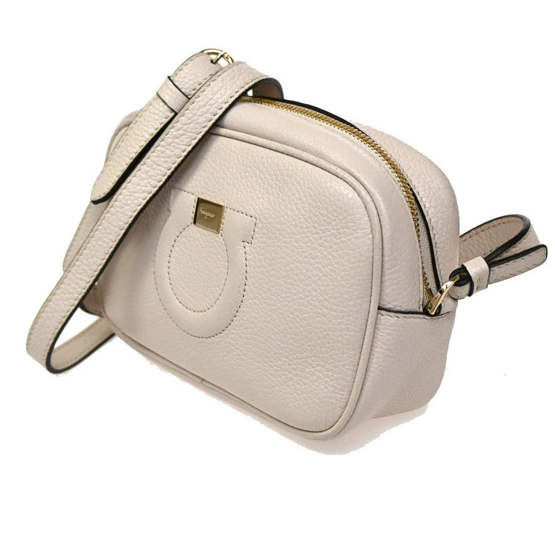 Salvatore Ferragamo City Camera Leather White Bag
