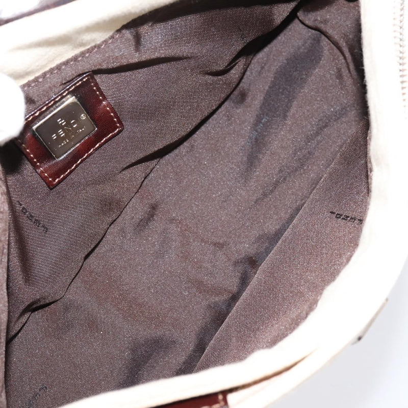 Fendi Baguette Pochette Zucca Canvas Neutral Bag