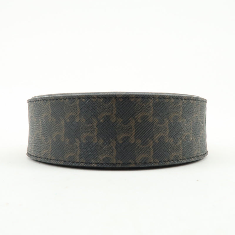 Celine Round Purse On Strap Triomphe Coated Canvas Brown Bag