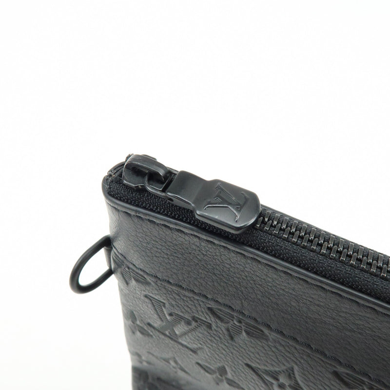 Louis Vuitton Pochette To-Go Monogram Shadow Leather Black Bag