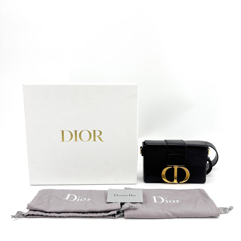 Christian Dior 30 Montaigne Box Leather Black Calfskin Bag