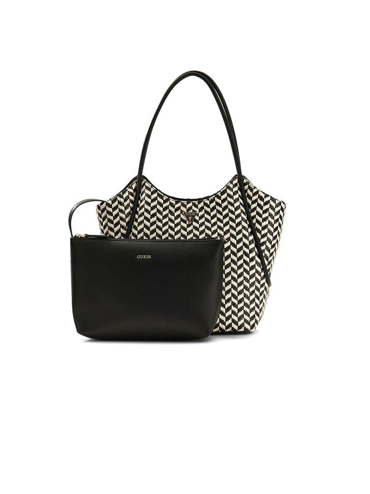 Guess Tessi 2 1 Tote Bag — Black Polyurethane
