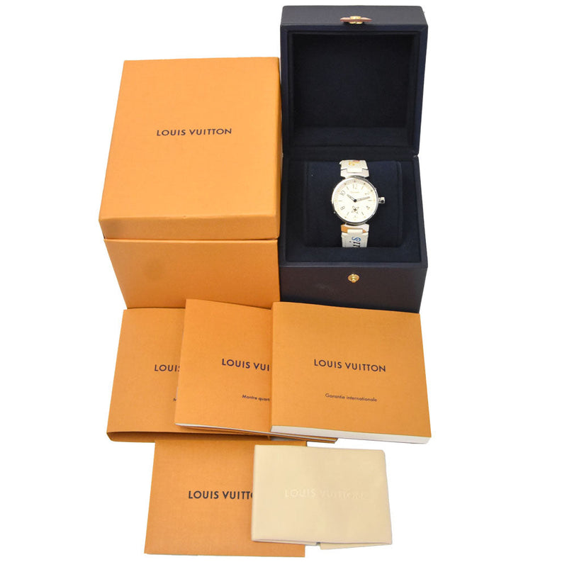 Louis Vuitton Tambour Quartz Stainless Steel And Monogram Rubber Watches