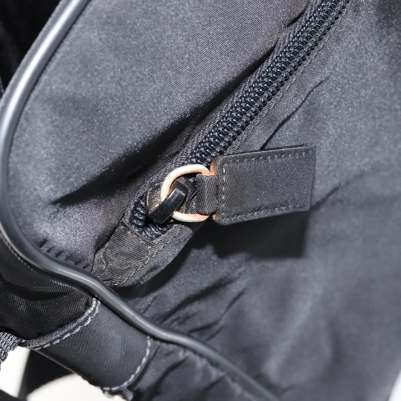 Prada Zip Messenger Tessuto With Leather Black Nylon